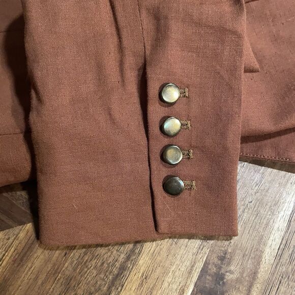 Adam By Adam Lippes Blazer Linen Blend Single Button Sz 4 Classic Career USA - Picture 7 of 11